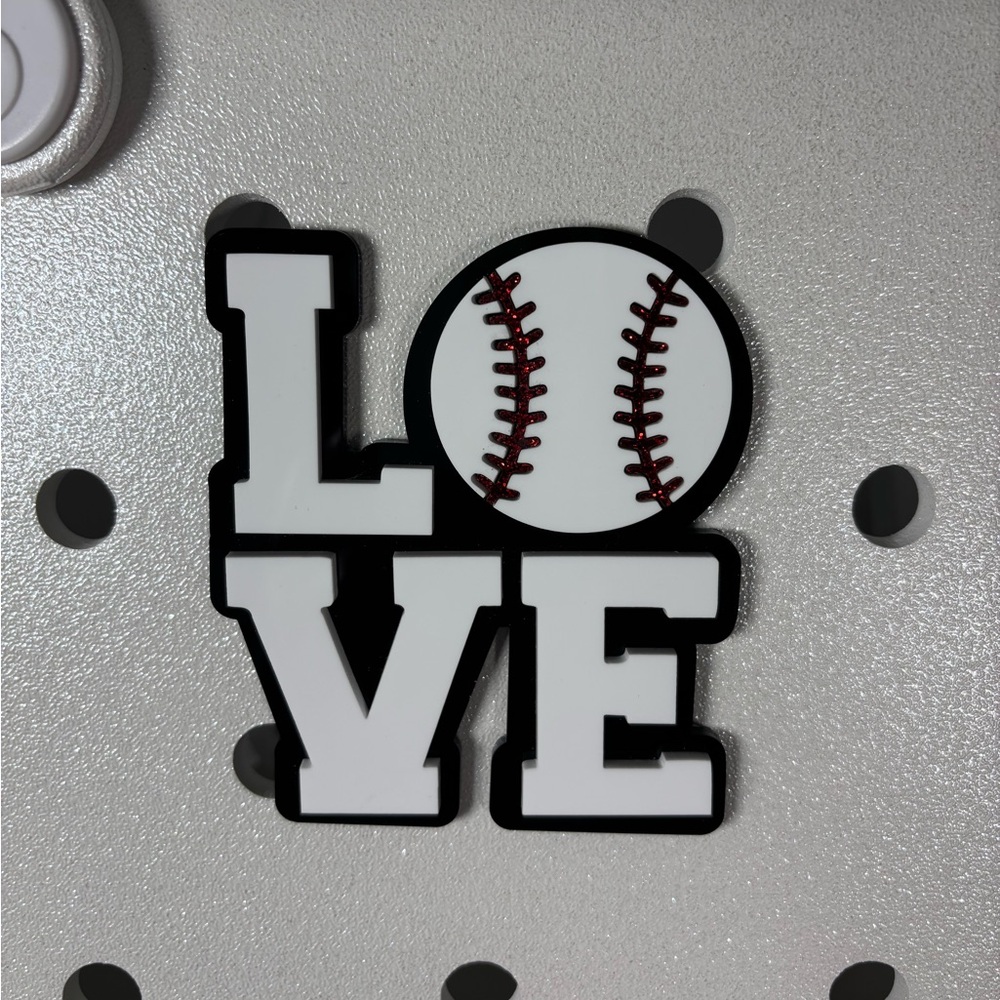 3x Custom Listing Bogg Bag Accessories - Laser Cut Baseball LOVE Bogg Bagg Bit